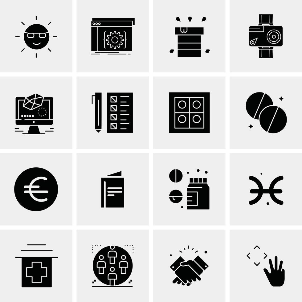 16 iconos universales de negocios vector ilustración de icono creativo para usar en proyectos relacionados con la web y dispositivos móviles