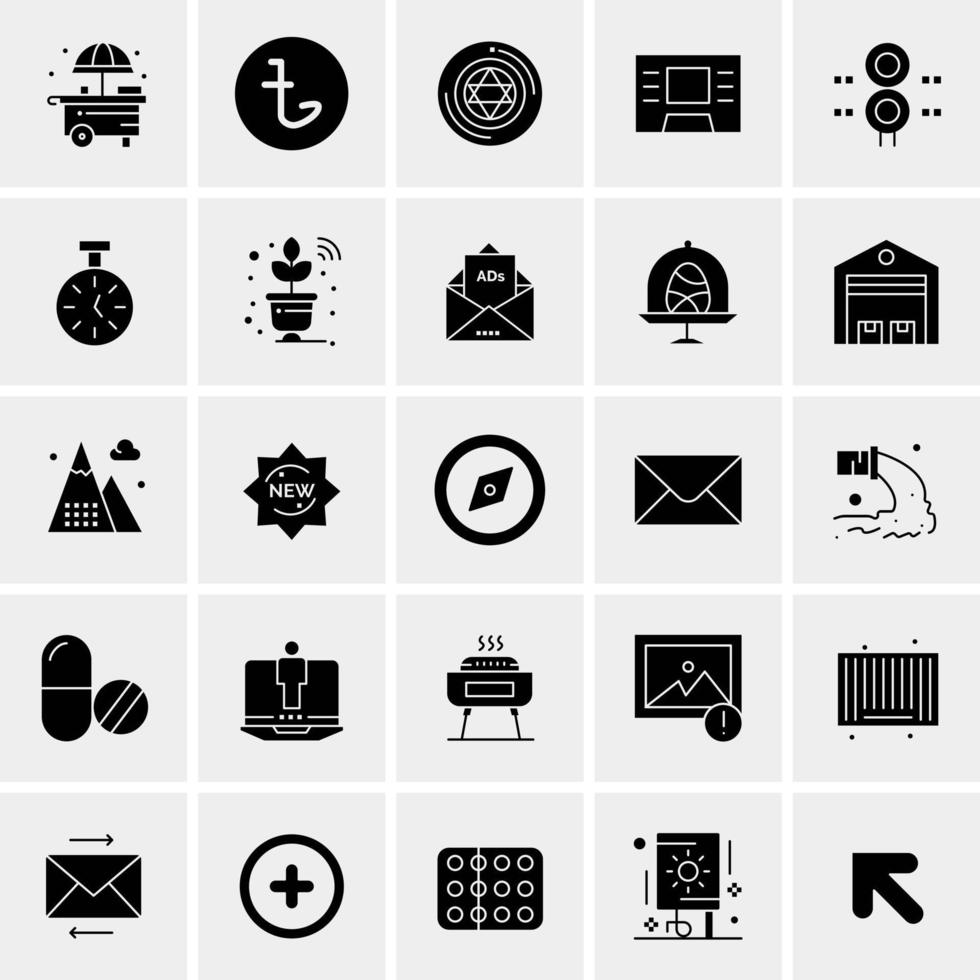 25 iconos de negocios universales vector ilustración de icono creativo para usar en proyectos relacionados con la web y dispositivos móviles