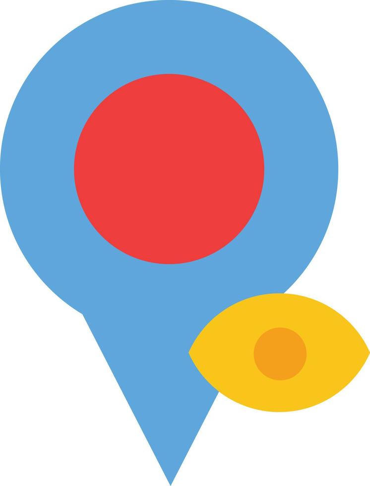 Eye Location Map Pointer  Flat Color Icon Vector icon banner Template