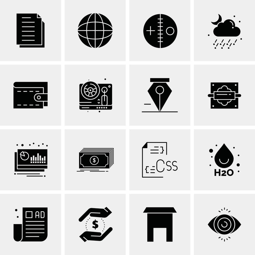 16 iconos universales de negocios vector ilustración de icono creativo para usar en proyectos relacionados con la web y dispositivos móviles