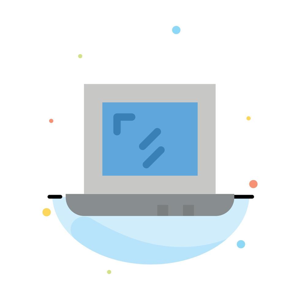 Web Design Laptop Abstract Flat Color Icon Template vector