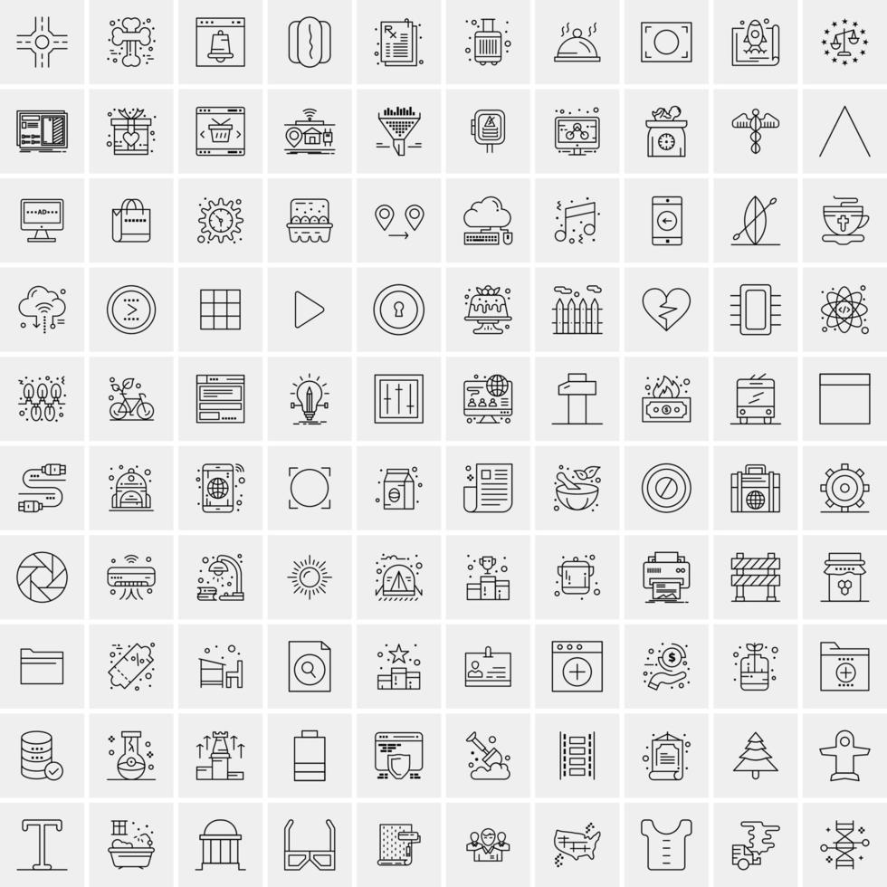 Set of 100 Creative Business Line Icons vector