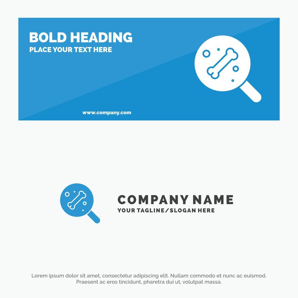 Search Bone Science SOlid Icon Website Banner and Business Logo Template vector