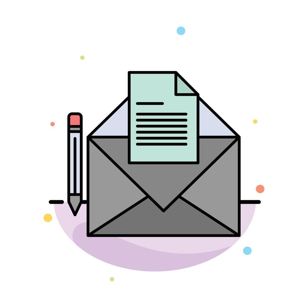 Mail Message Fax Letter Abstract Flat Color Icon Template vector