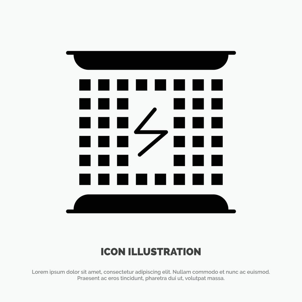 Charge Charging Electricity Electromagnetic Energy solid Glyph Icon vector