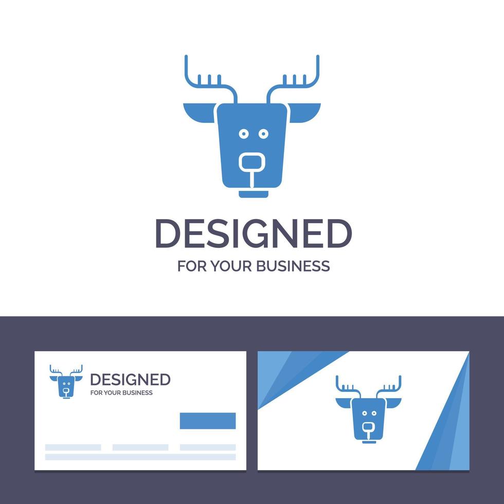 Creative Business Card and Logo template Alpine Arctic Canada Reindeer Vector Illustration