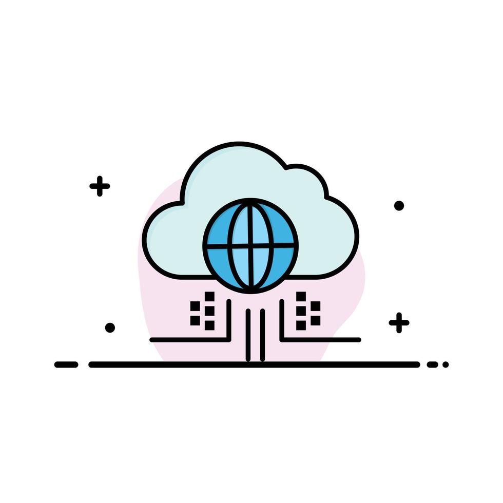 Internet Think Cloud Technology  Business Flat Line Filled Icon Vector Banner Template