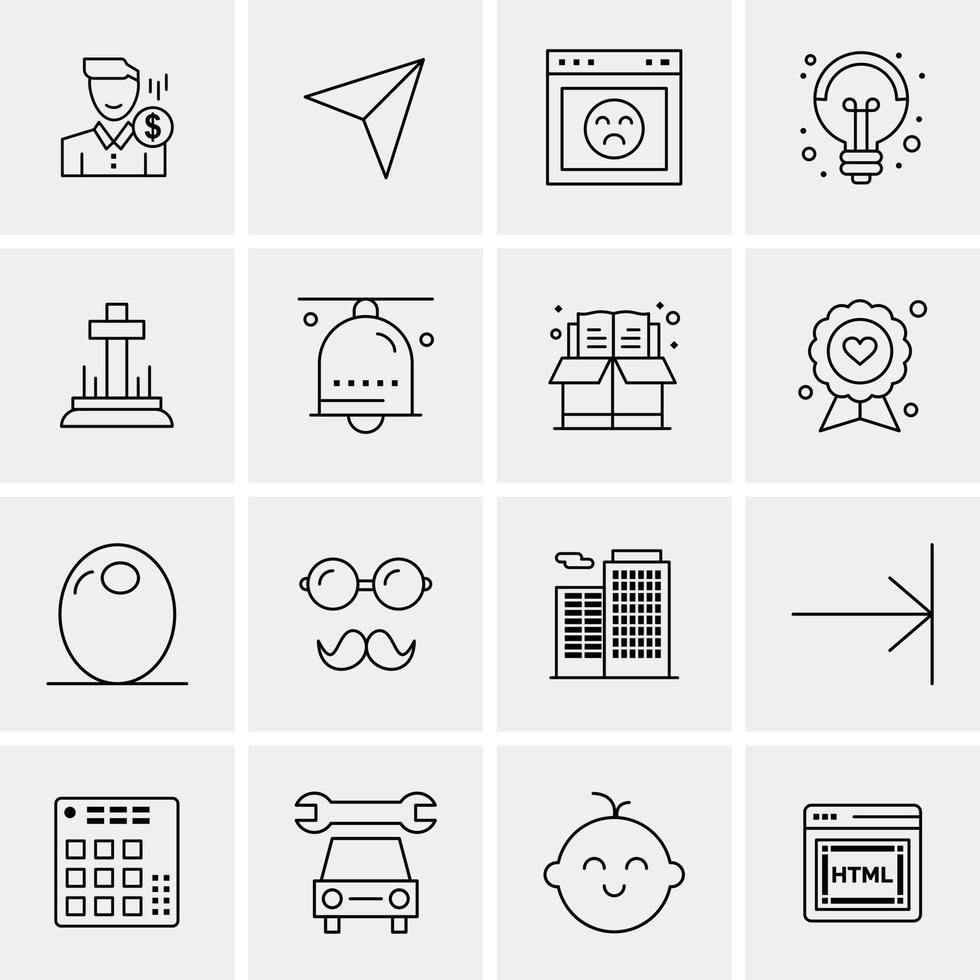 16 iconos universales de negocios vector ilustración de icono creativo para usar en proyectos relacionados con la web y dispositivos móviles