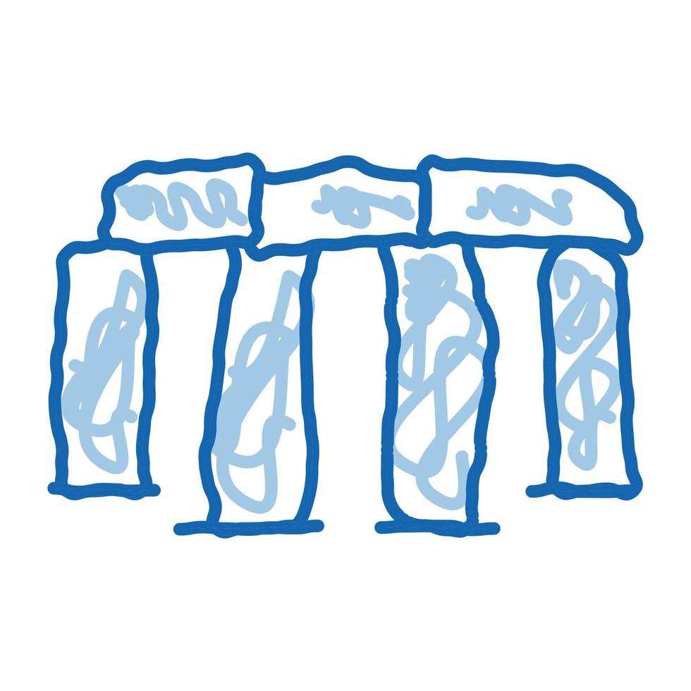 stonehenge doodle icon hand drawn illustration vector