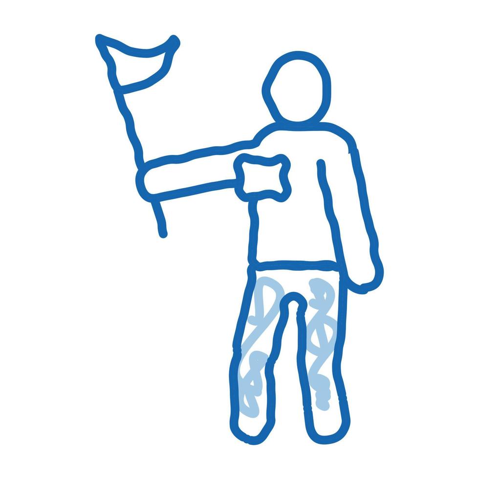 icono de doodle turístico líder dibujado a mano ilustración vector