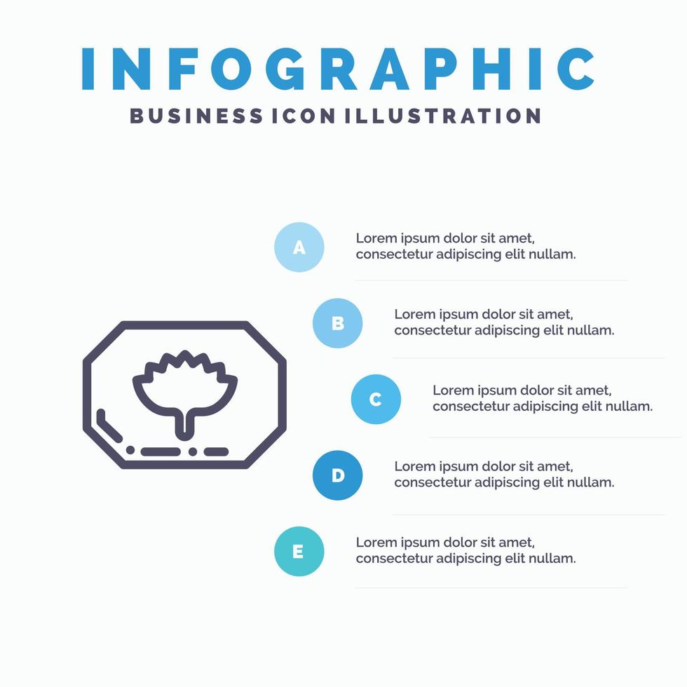 etiqueta de bangladesh bangladesh monograma bangla línea icono con 5 pasos presentación infografía fondo vector