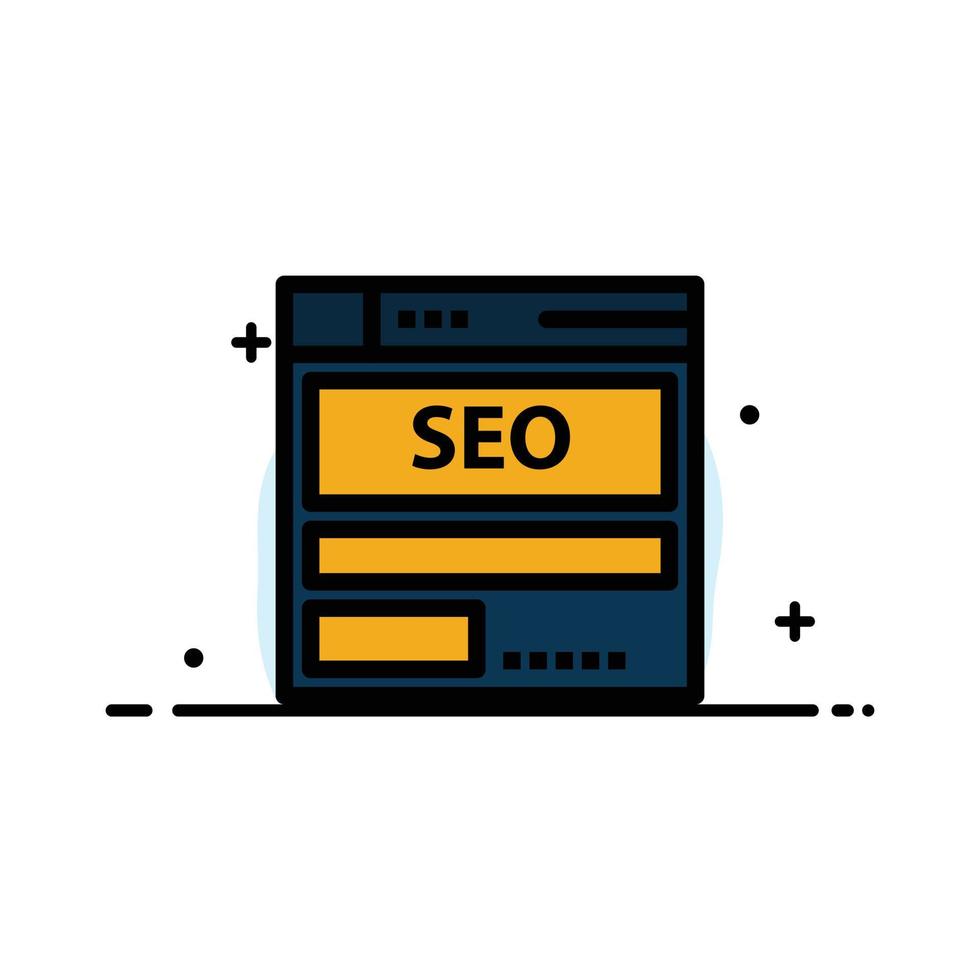 Website Server Data Hosting Seo Tech  Business Flat Line Filled Icon Vector Banner Template