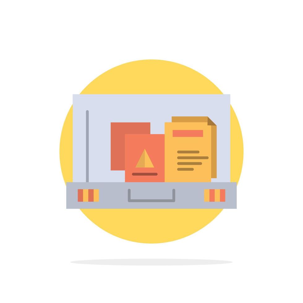 Presentation Paper Bag Briefcase Abstract Circle Background Flat color Icon vector