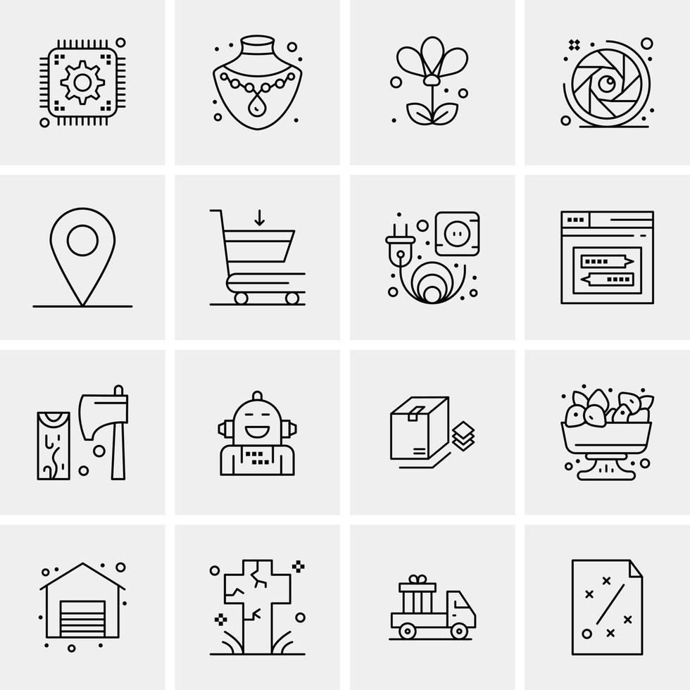 16 iconos universales de negocios vector ilustración de icono creativo para usar en proyectos relacionados con la web y dispositivos móviles