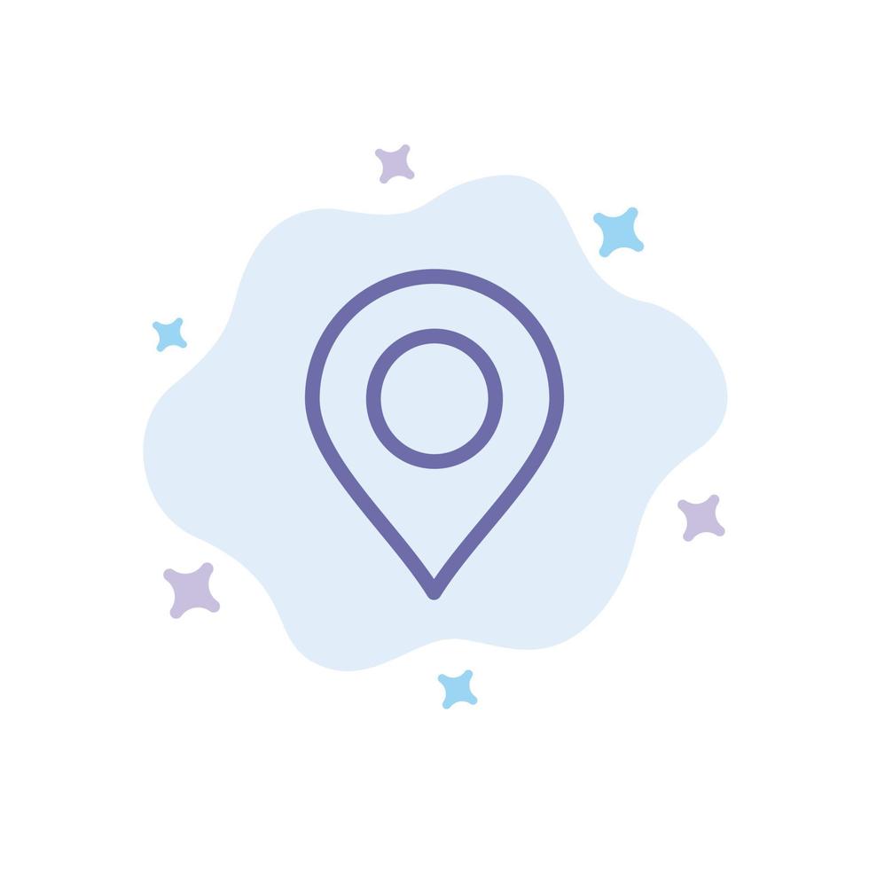 Map Location Pin World Blue Icon on Abstract Cloud Background vector