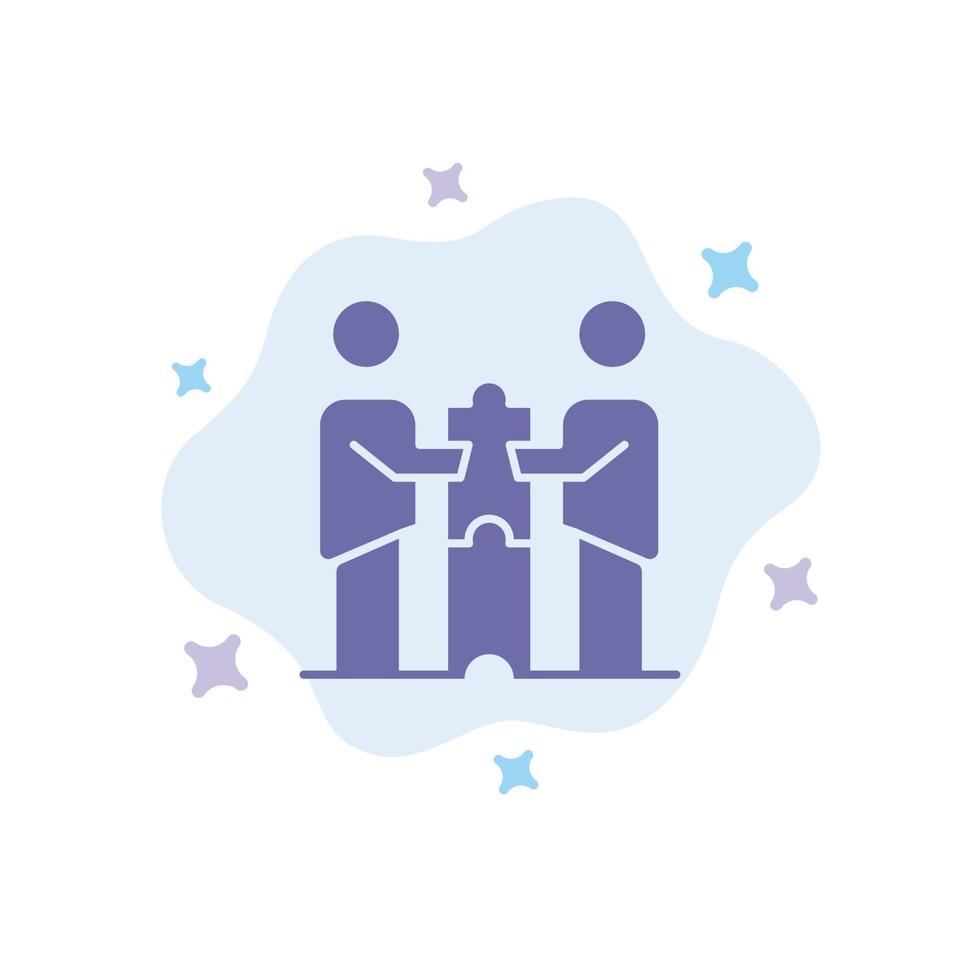 Partners Collaboration Business Cooperation Partners Partnership Blue Icon on Abstract Cloud Background vector