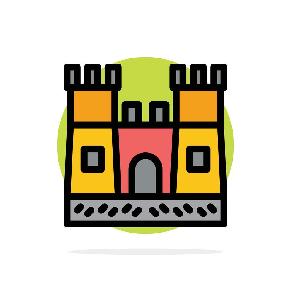 Beach Castle Sand Castle Abstract Circle Background Flat color Icon vector