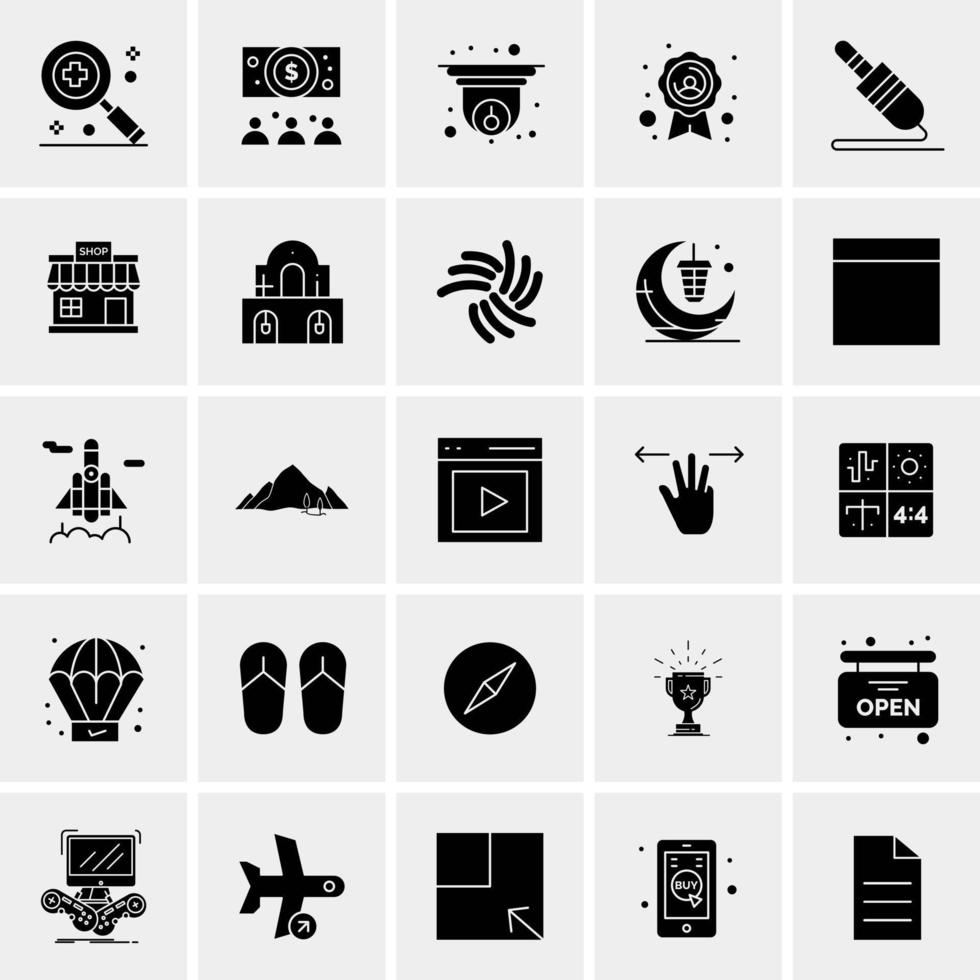 25 iconos de negocios universales vector ilustración de icono creativo para usar en proyectos relacionados con la web y dispositivos móviles