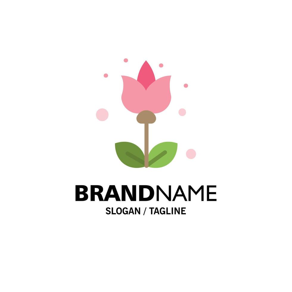 Flower Flora Floral Flower Business Logo Template Flat Color vector