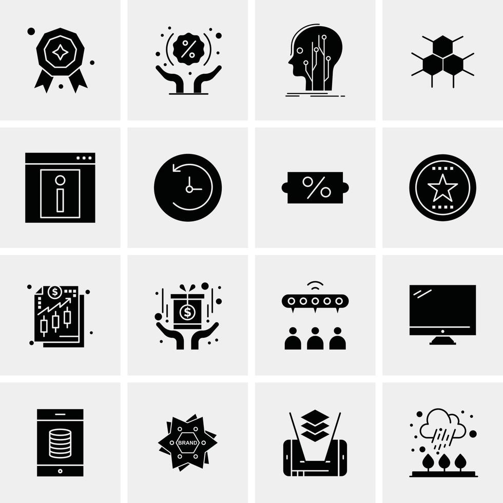 16 iconos universales de negocios vector ilustración de icono creativo para usar en proyectos relacionados con la web y dispositivos móviles