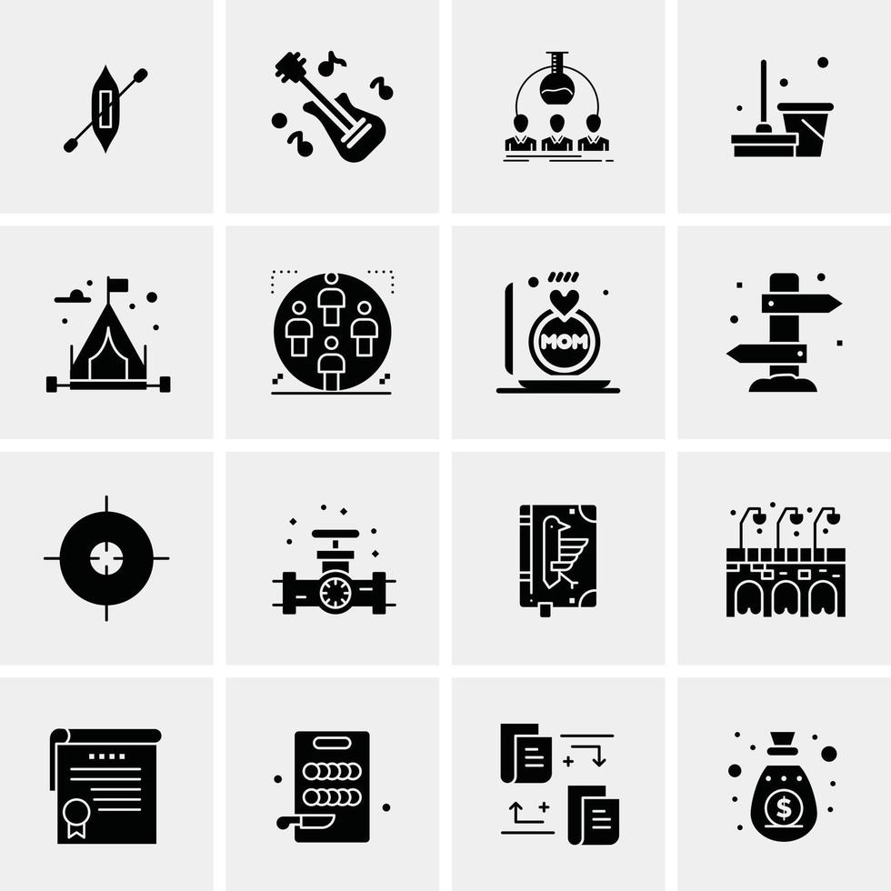 16 iconos universales de negocios vector ilustración de icono creativo para usar en proyectos relacionados con la web y dispositivos móviles