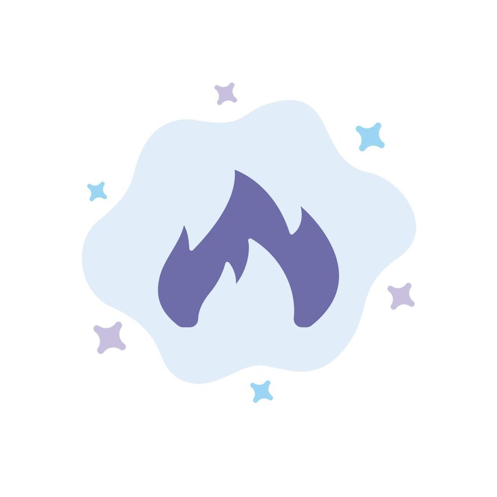 Fire Heating Fireplace Spark Blue Icon on Abstract Cloud Background vector