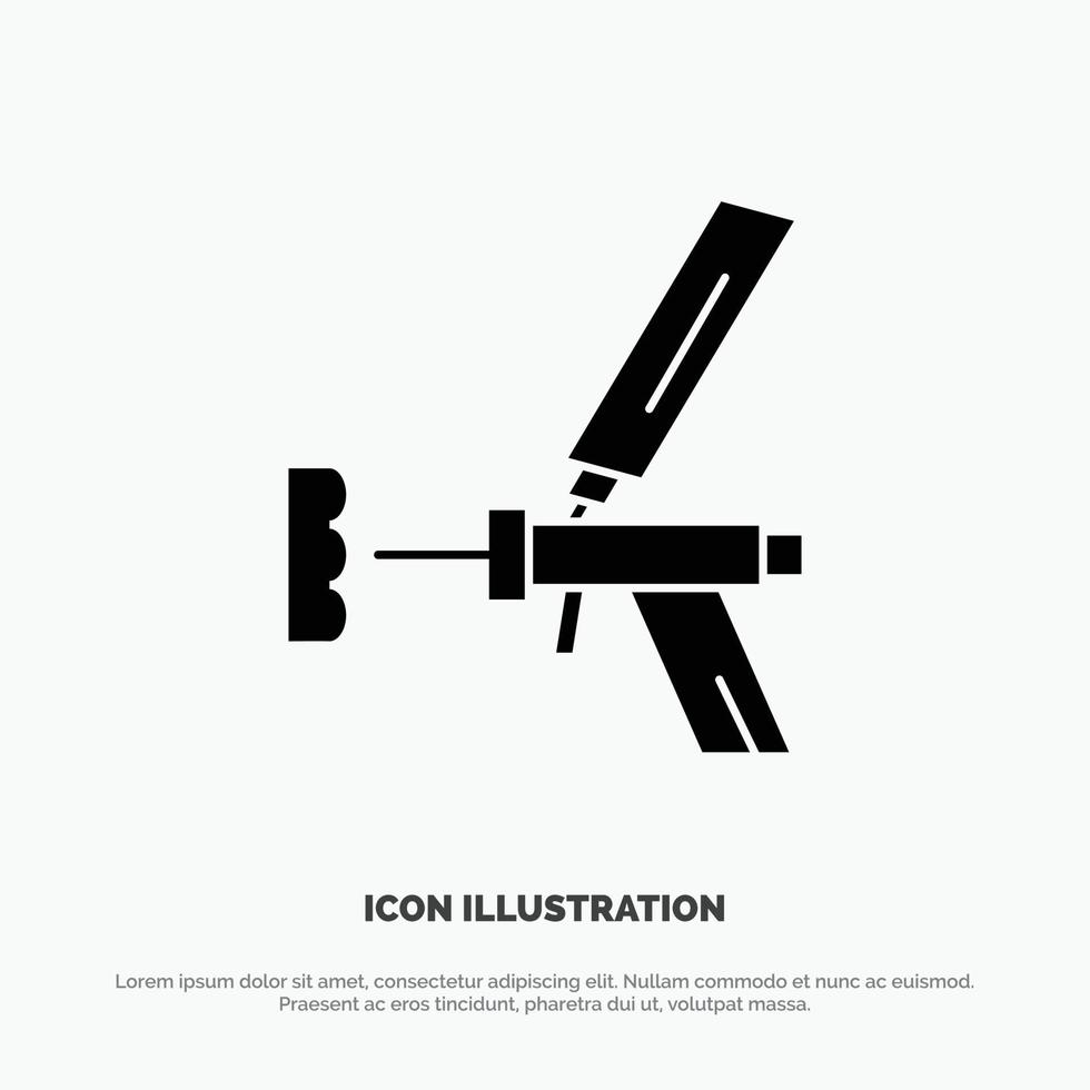 Foam gun Building Construction Foam Repair Tool Gun solid Glyph Icon vector