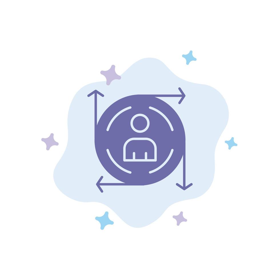 User Predication Arrow Path Blue Icon on Abstract Cloud Background vector