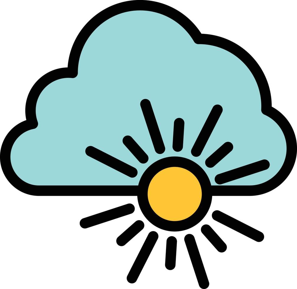 Cloud Nature Spring Sun  Flat Color Icon Vector icon banner Template