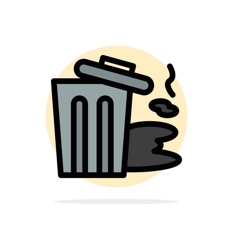 Environment Garbage Pollution Trash Abstract Circle Background Flat color Icon vector