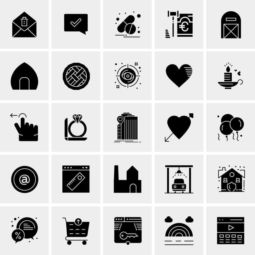 25 iconos de negocios universales vector ilustración de icono creativo para usar en proyectos relacionados con la web y dispositivos móviles