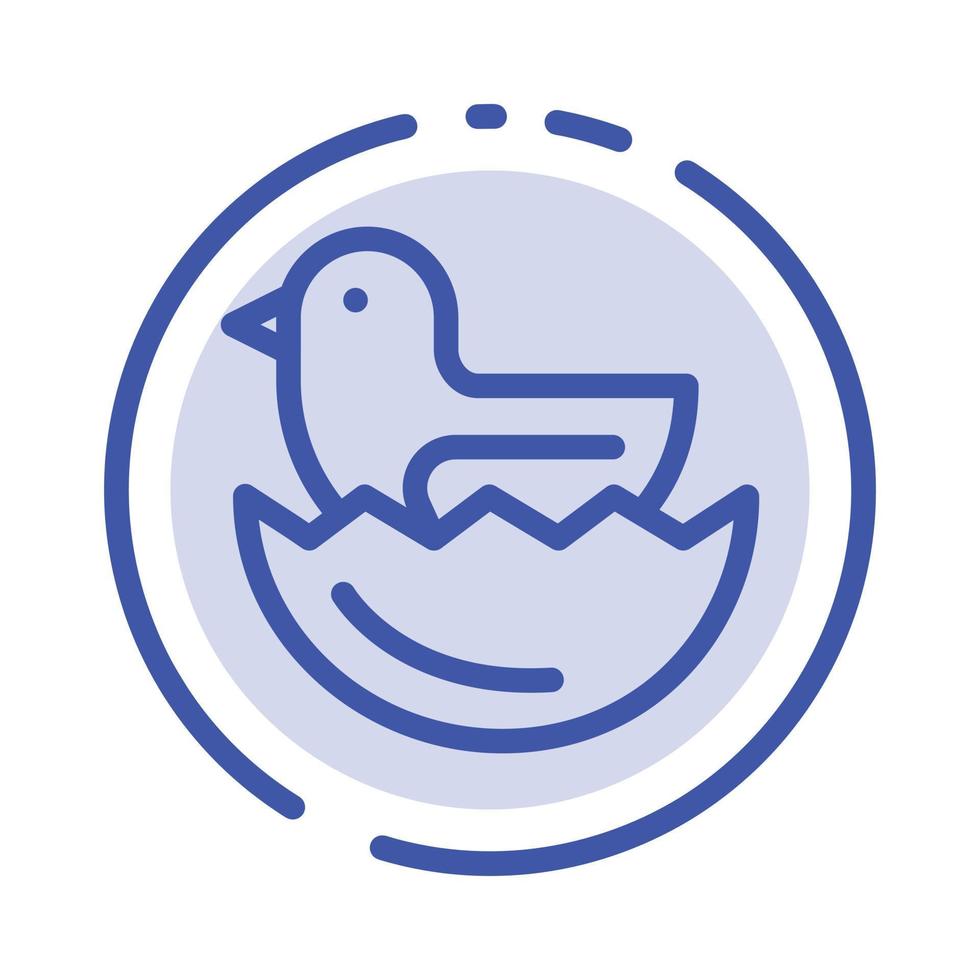 Duck Egg Easter Blue Dotted Line Line Icon vector
