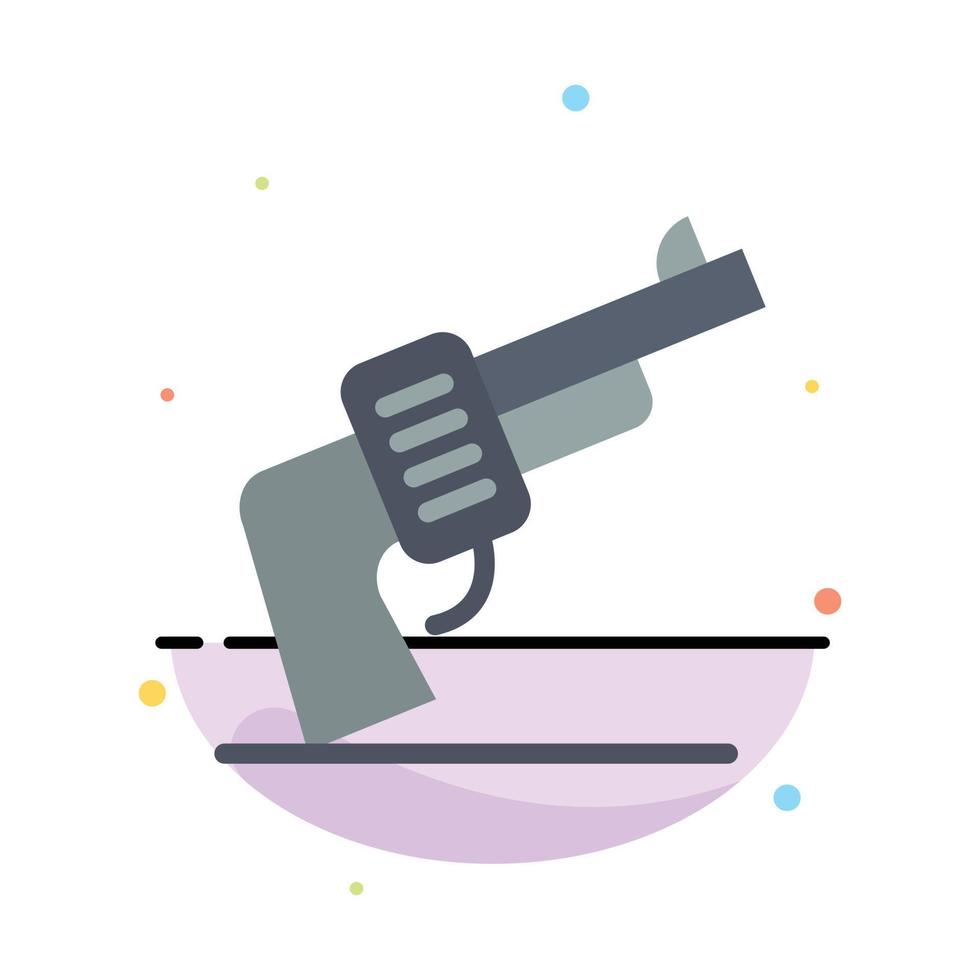 Gun Hand Weapon American Abstract Flat Color Icon Template vector