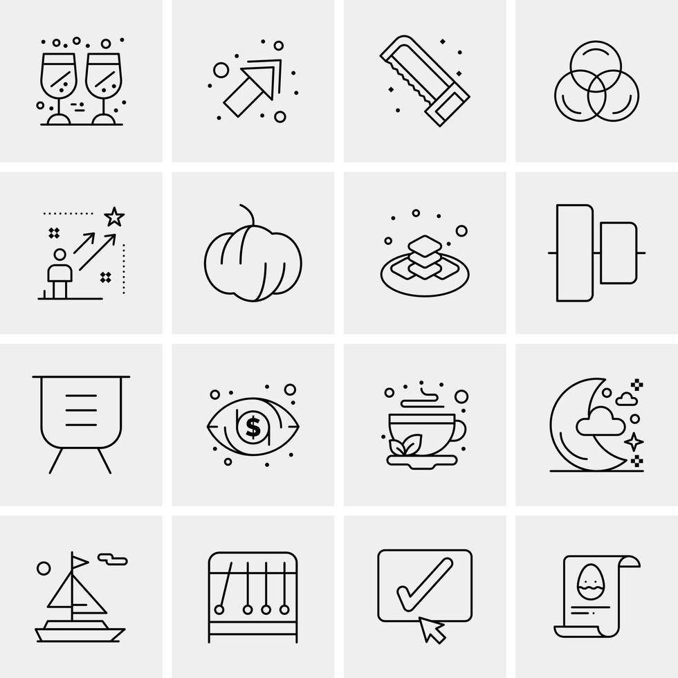 16 iconos universales de negocios vector ilustración de icono creativo para usar en proyectos relacionados con la web y dispositivos móviles