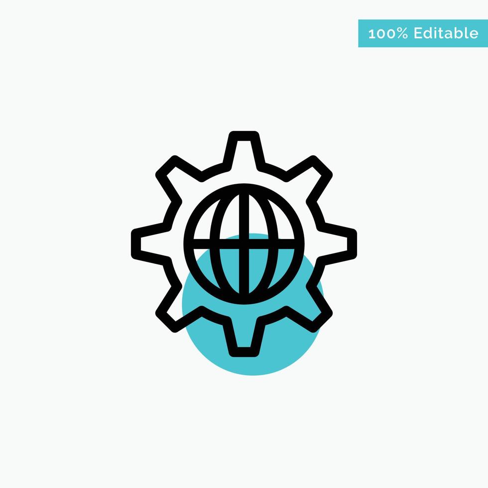 Security World Globe Internet turquoise highlight circle point Vector icon