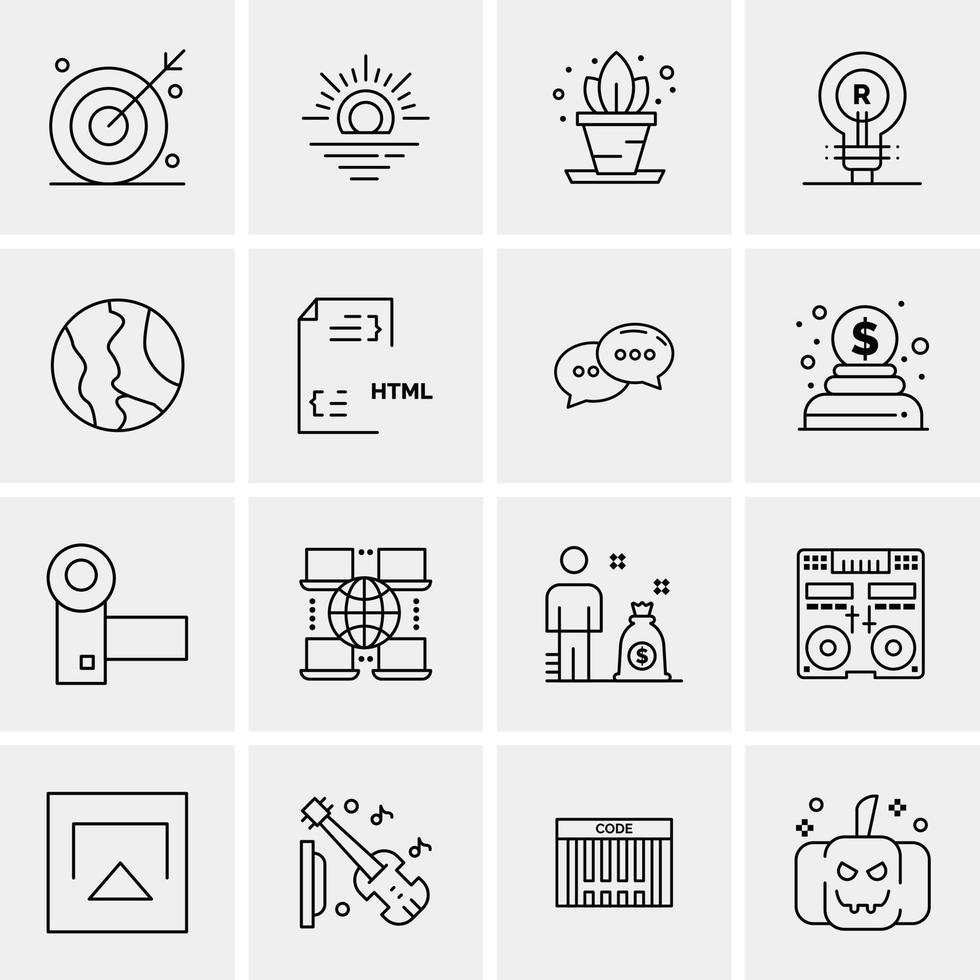 16 Business Universal Icons Vector Creative Icon Illustration to use in web and Mobile Related project