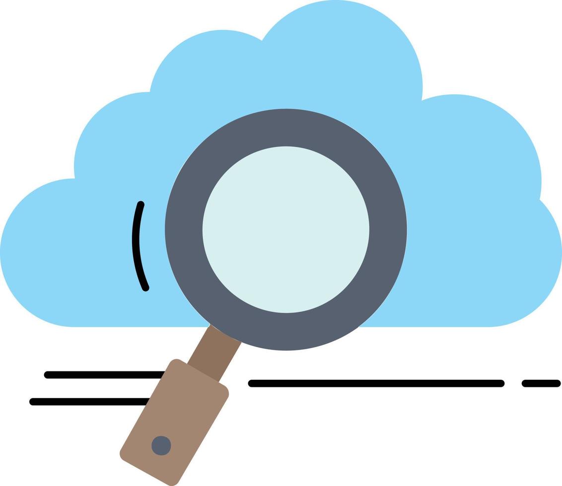 cloud search storage technology computing Flat Color Icon Vector