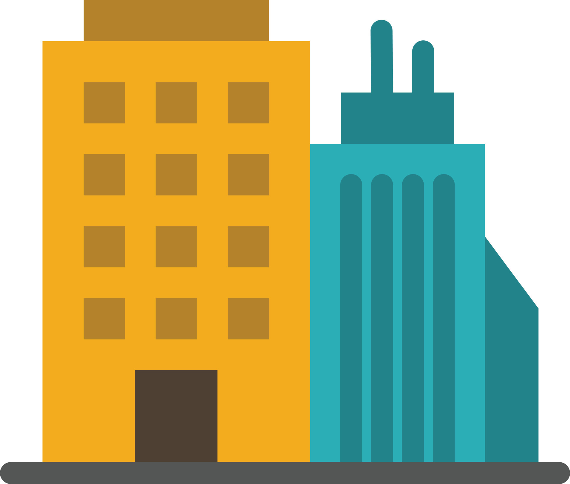 Building Office Tower Head office Flat Color Icon Vector icon banner