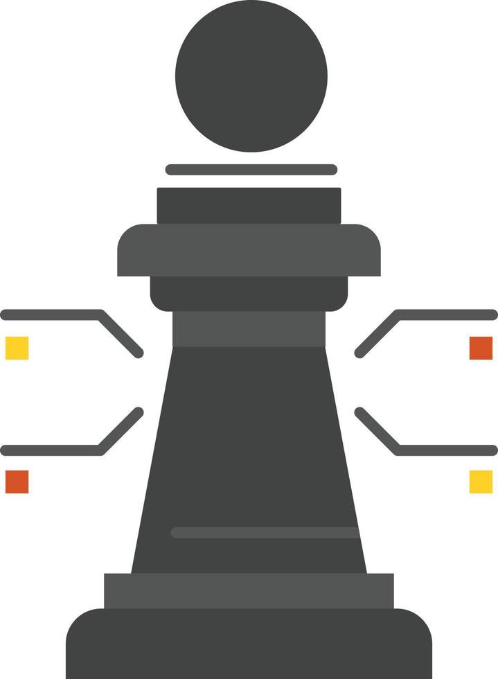 Chess Laptop Strategy Game  Flat Color Icon Vector icon banner Template