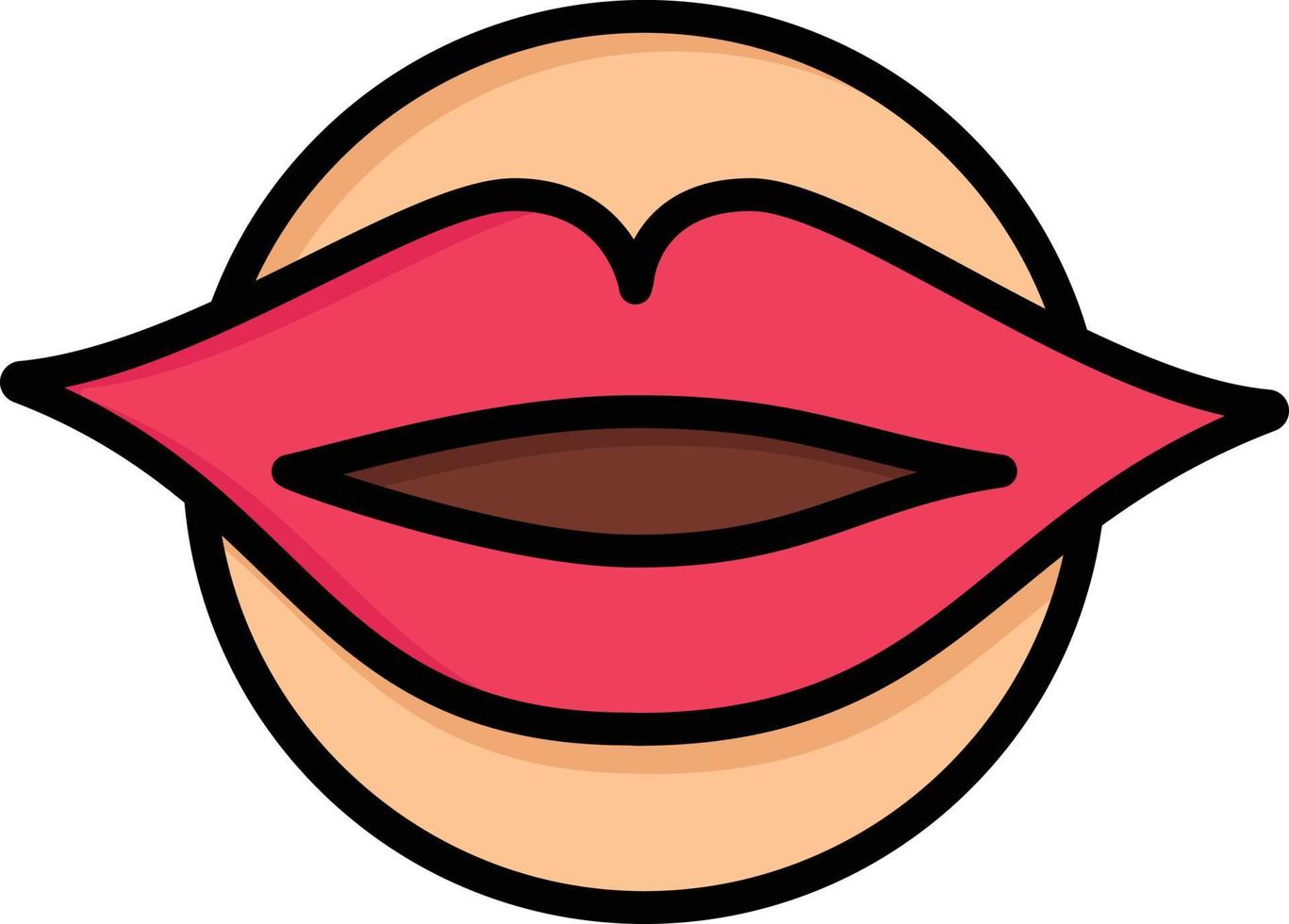 Lips Mouth Valentines Face Beauty  Flat Color Icon Vector icon banner Template