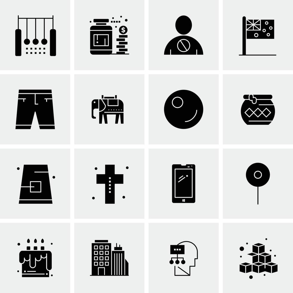 16 iconos universales de negocios vector ilustración de icono creativo para usar en proyectos relacionados con la web y dispositivos móviles