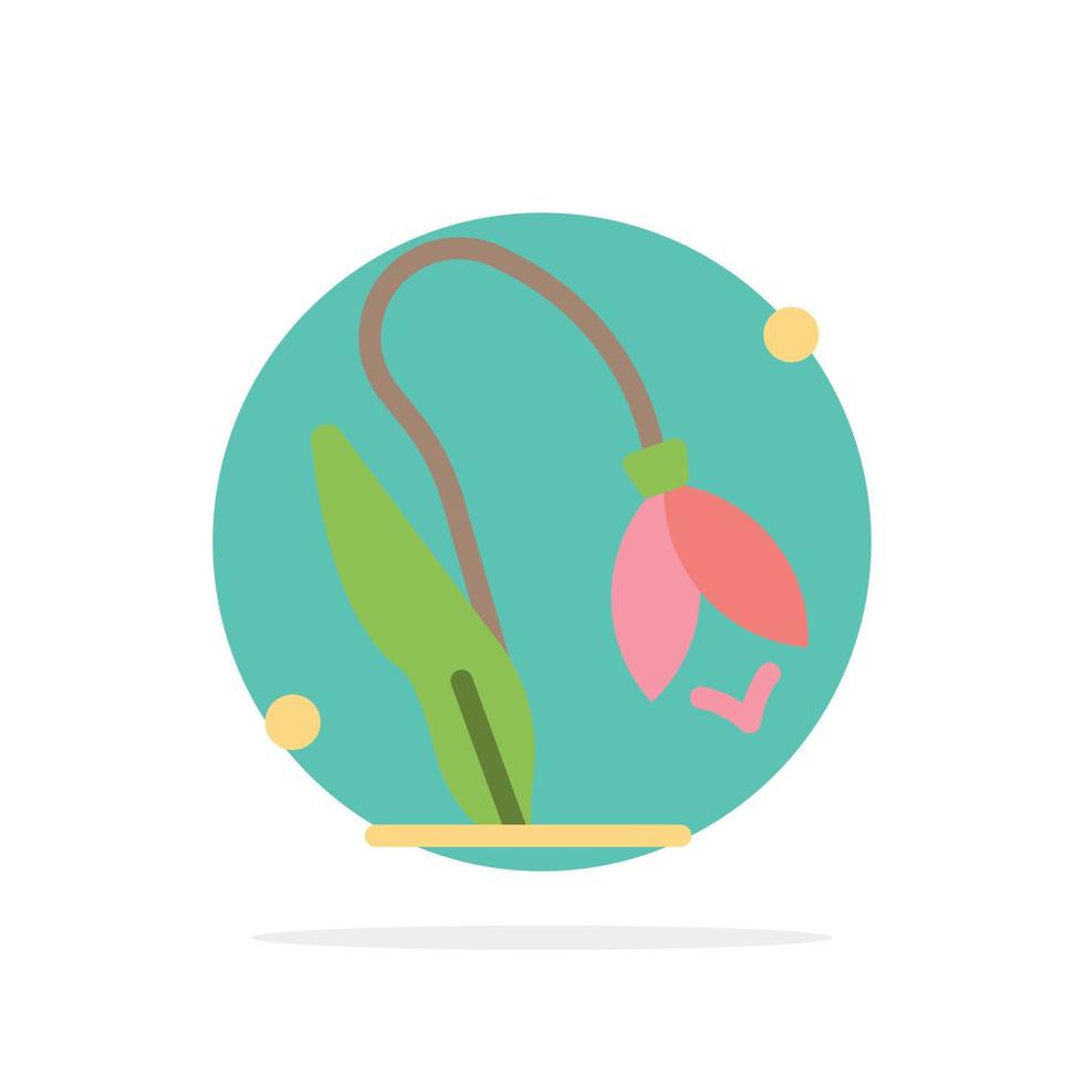 Flower Floral Nature Spring Abstract Circle Background Flat color Icon vector
