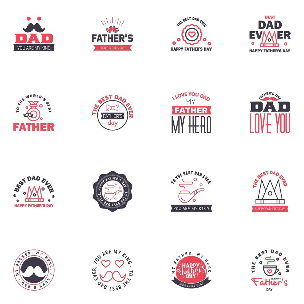 feliz día del padre apreciación vector texto banner 16 fondo negro y rosa para carteles volantes marketing tarjetas de felicitación elementos de diseño vectorial editables