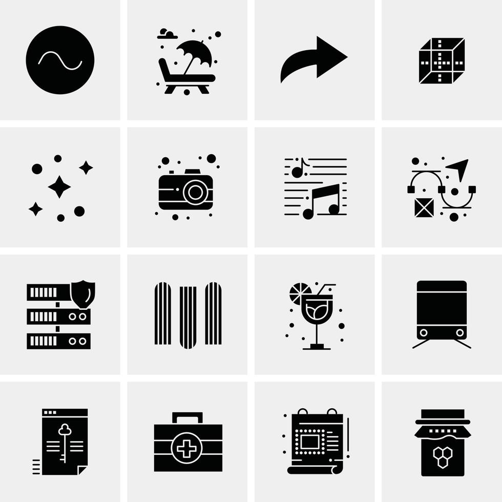 16 iconos universales de negocios vector ilustración de icono creativo para usar en proyectos relacionados con la web y dispositivos móviles