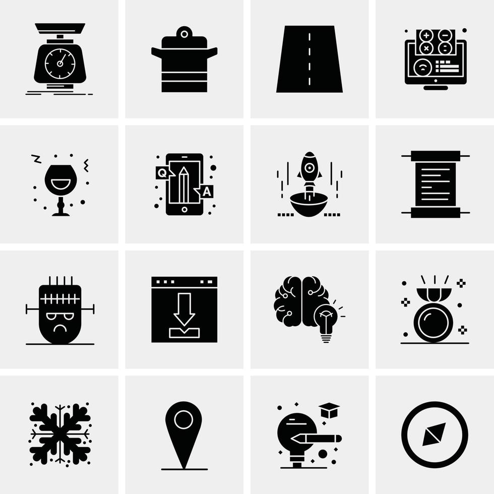 16 iconos universales de negocios vector ilustración de icono creativo para usar en proyectos relacionados con la web y dispositivos móviles