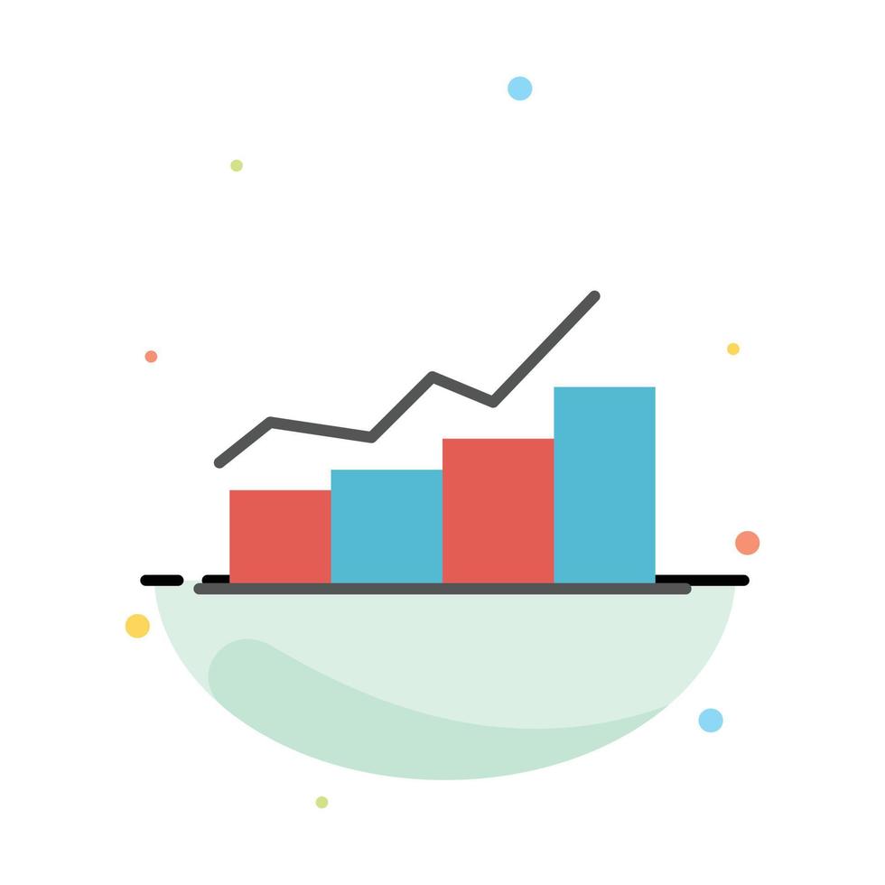 Growth Chart Flowchart Graph Increase Progress Abstract Flat Color Icon Template vector