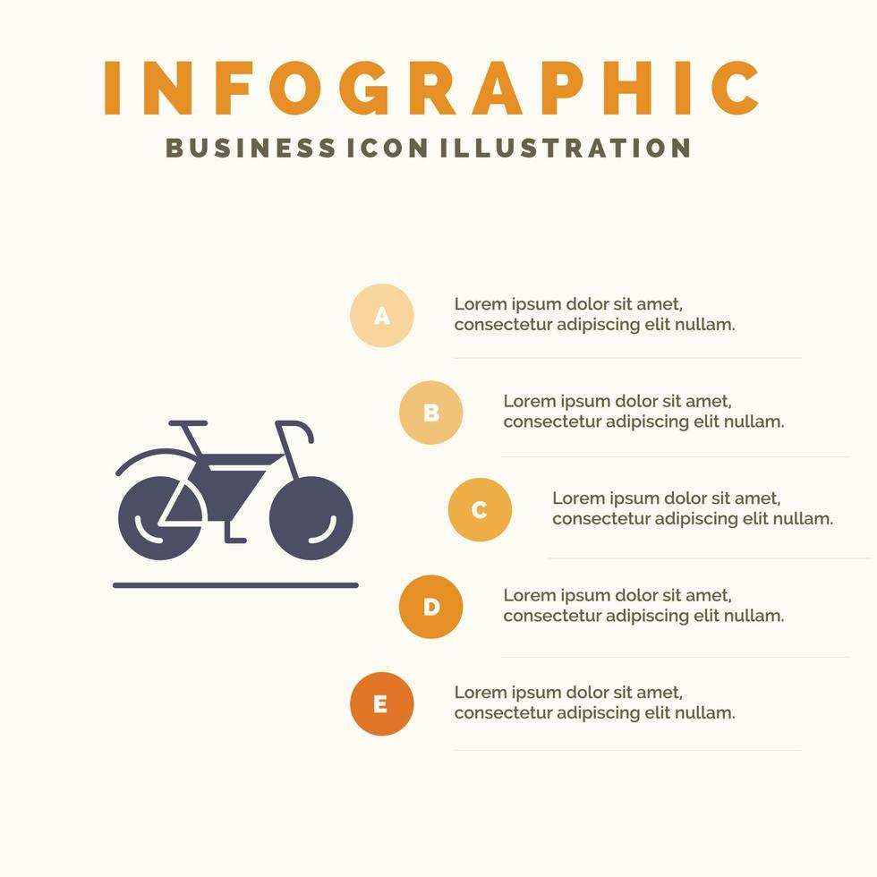 Bicycle Movement Walk Sport Infographics Presentation Template 5 Steps Presentation vector