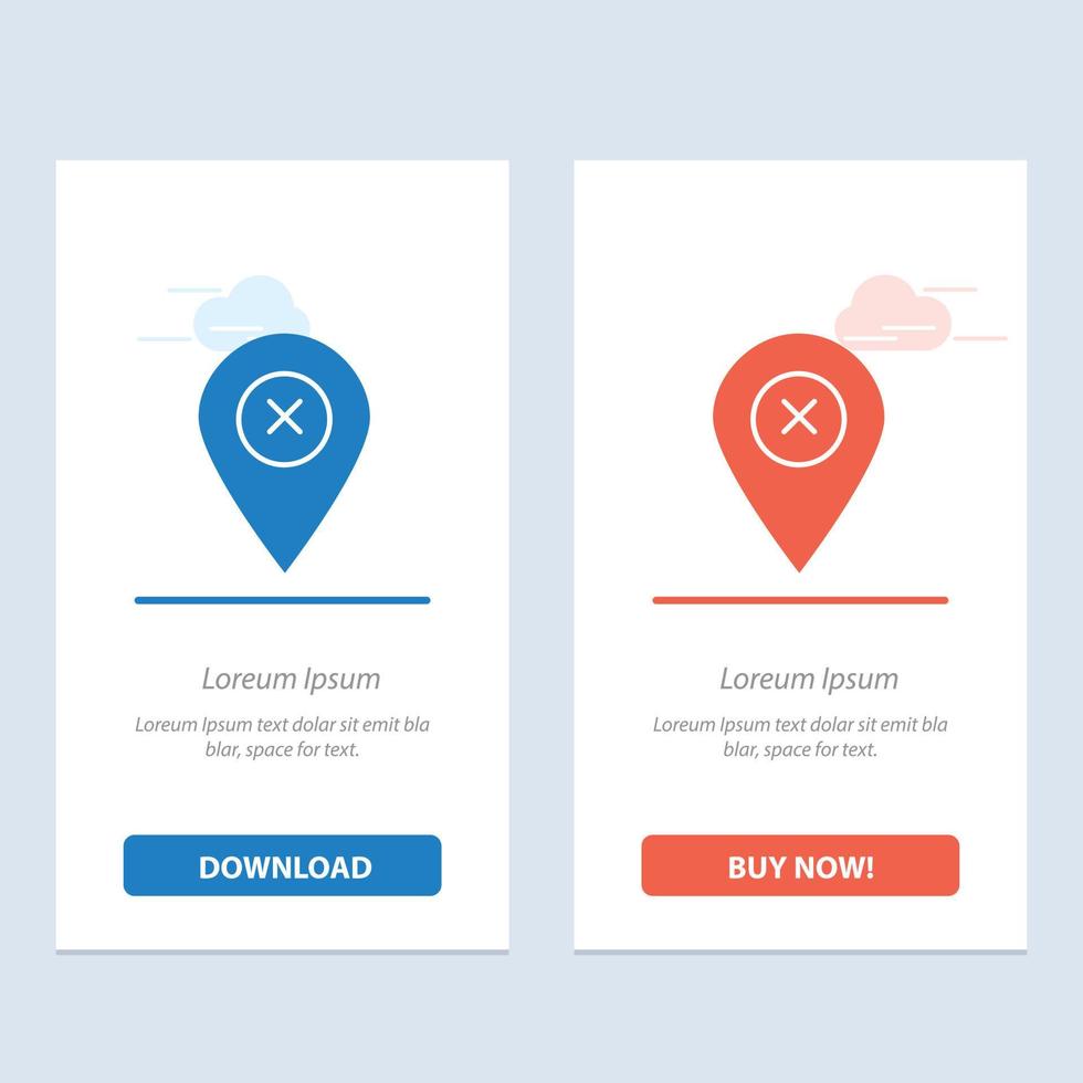 Location Map Navigation Pin  Blue and Red Download and Buy Now web Widget Card Template vector