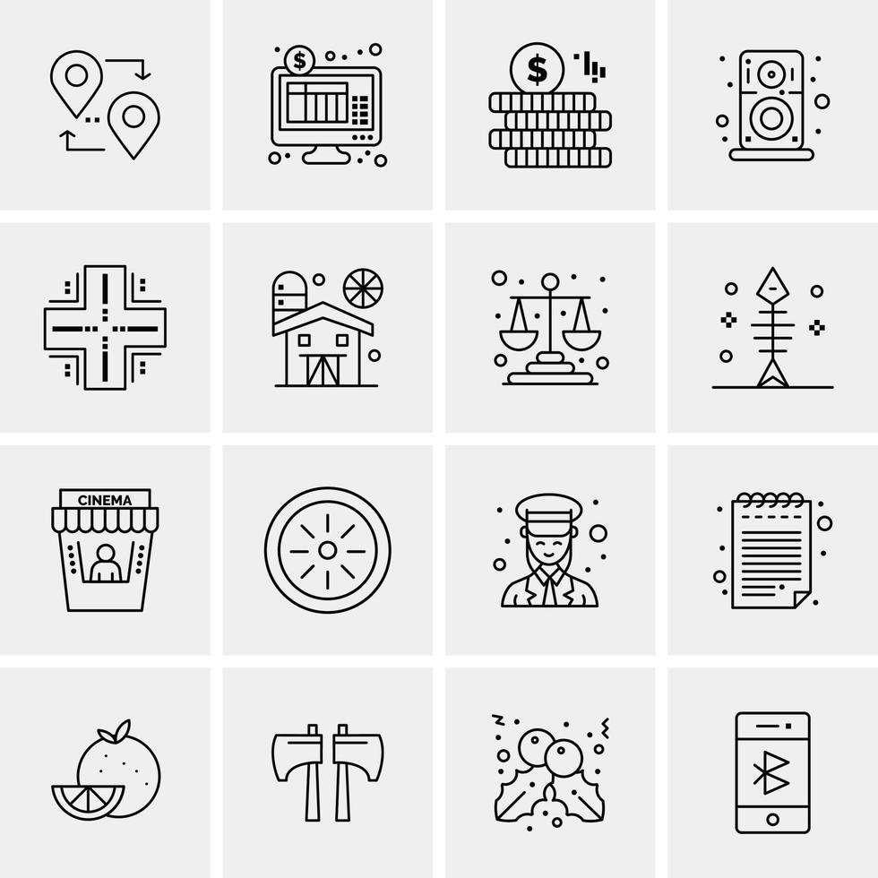 16 iconos universales de negocios vector ilustración de icono creativo para usar en proyectos relacionados con la web y dispositivos móviles