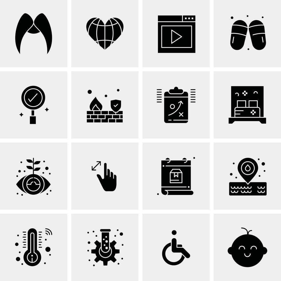 16 iconos universales de negocios vector ilustración de icono creativo para usar en proyectos relacionados con la web y dispositivos móviles